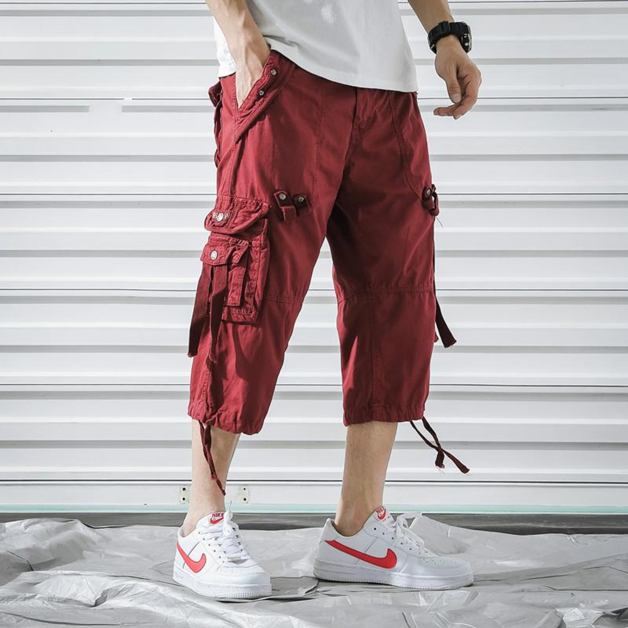 Cargo Pants For Men Baggy Wide Leg Pants Hanging Crotch Hop Bloomers Calf  Length Mid Rise Pockets Trousers Black - Walmart.com