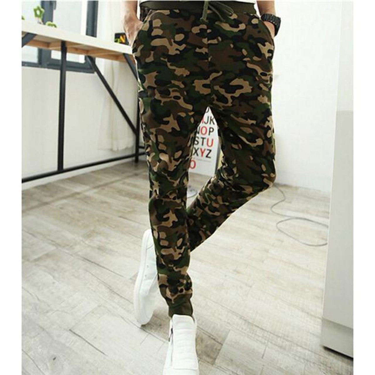 Imported Camouflage Army Khaki Slim Fit Joggers Track Pant for Men Cotton  Cargo