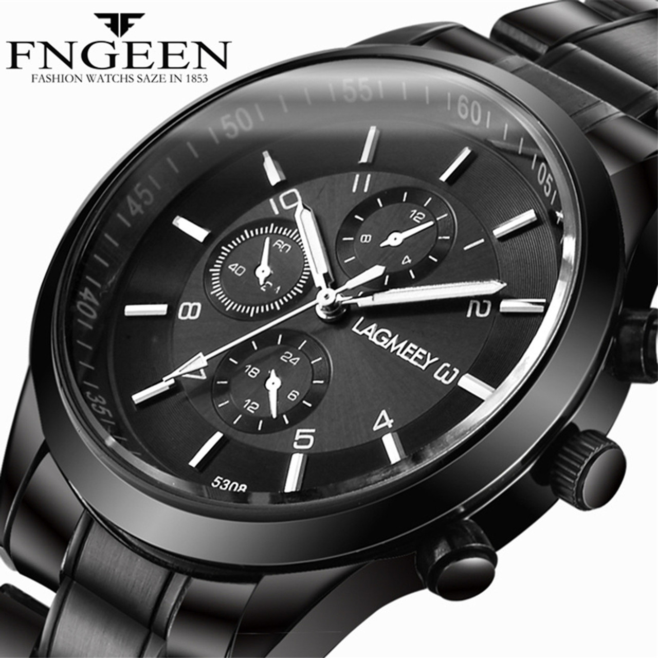 mens black waterproof watch