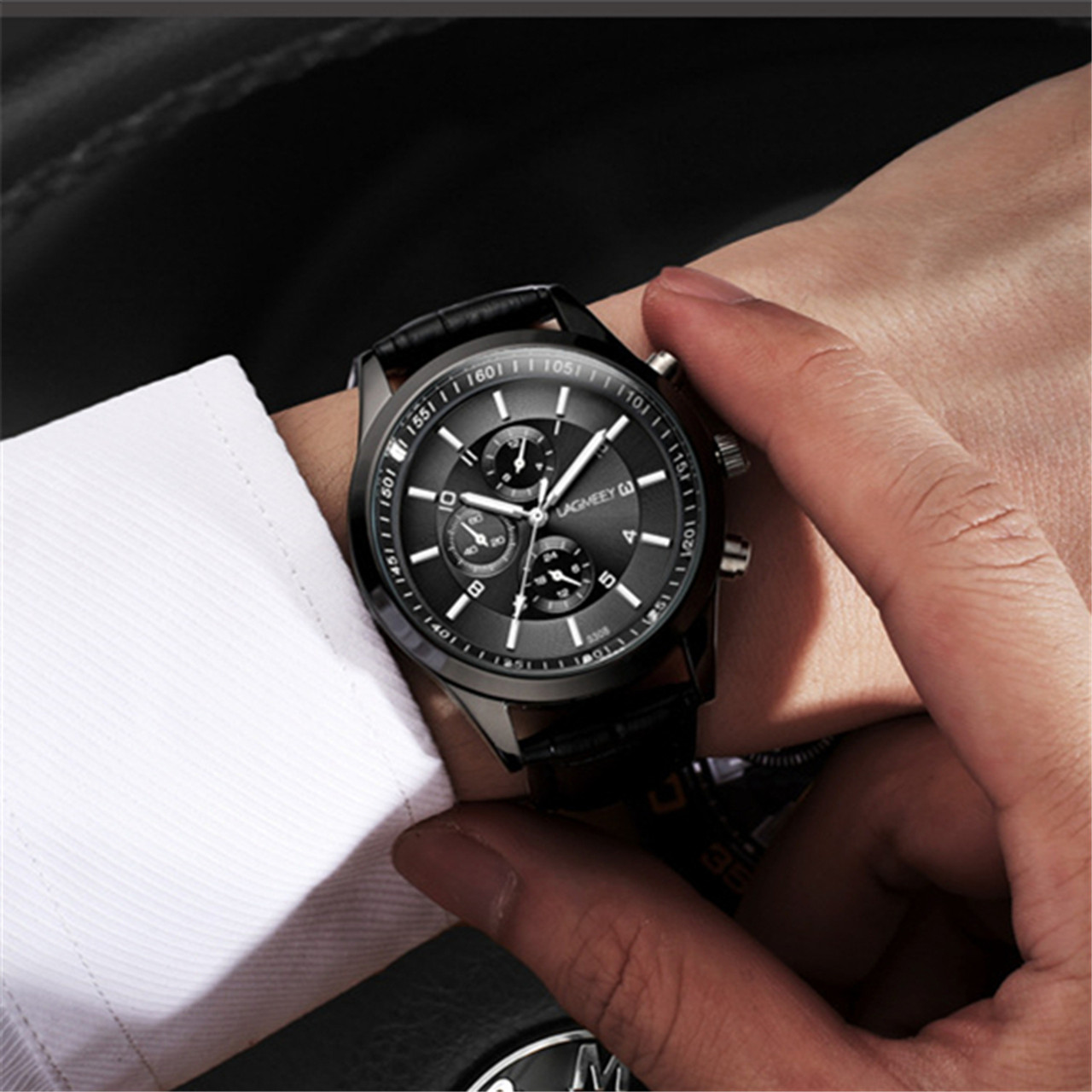 Men Black Metal Watch Business Stainless Steel Wrist Watches Fashion Male Black Watchband Clock Sport Waterproof Relogio Onshopdeals Com