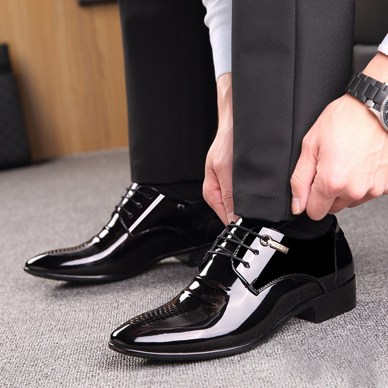 business casual leather shoes