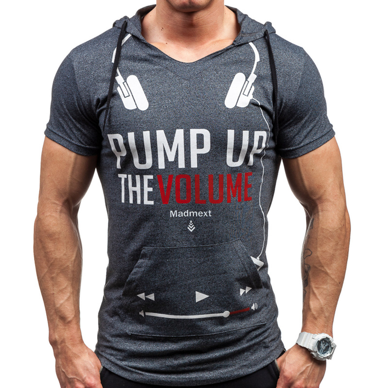 hooded short sleeve t shirt mens