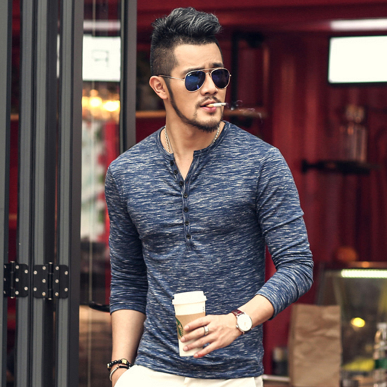 Mens long slim fit t shirts Clearance
