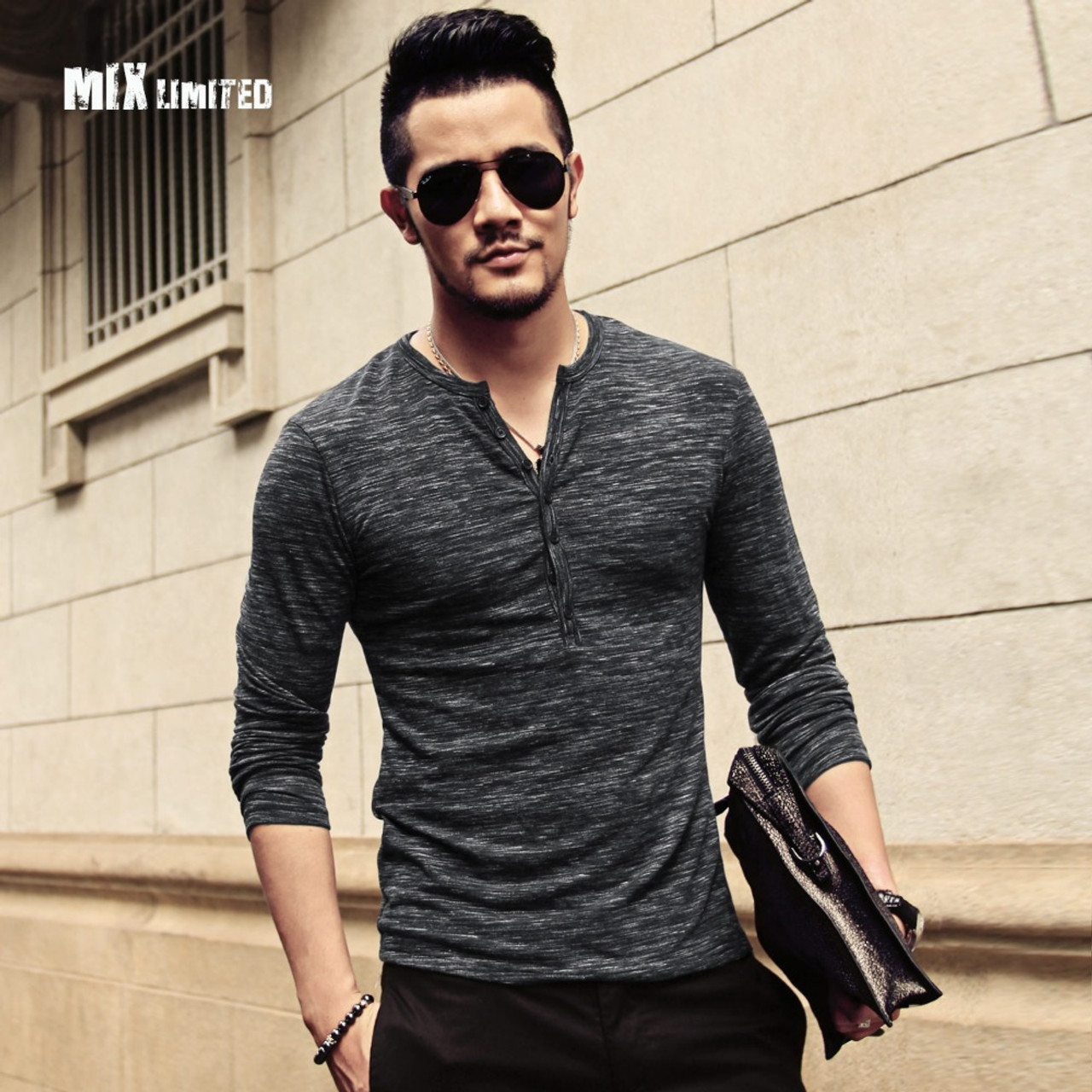 Mens long slim fit t shirts Clearance