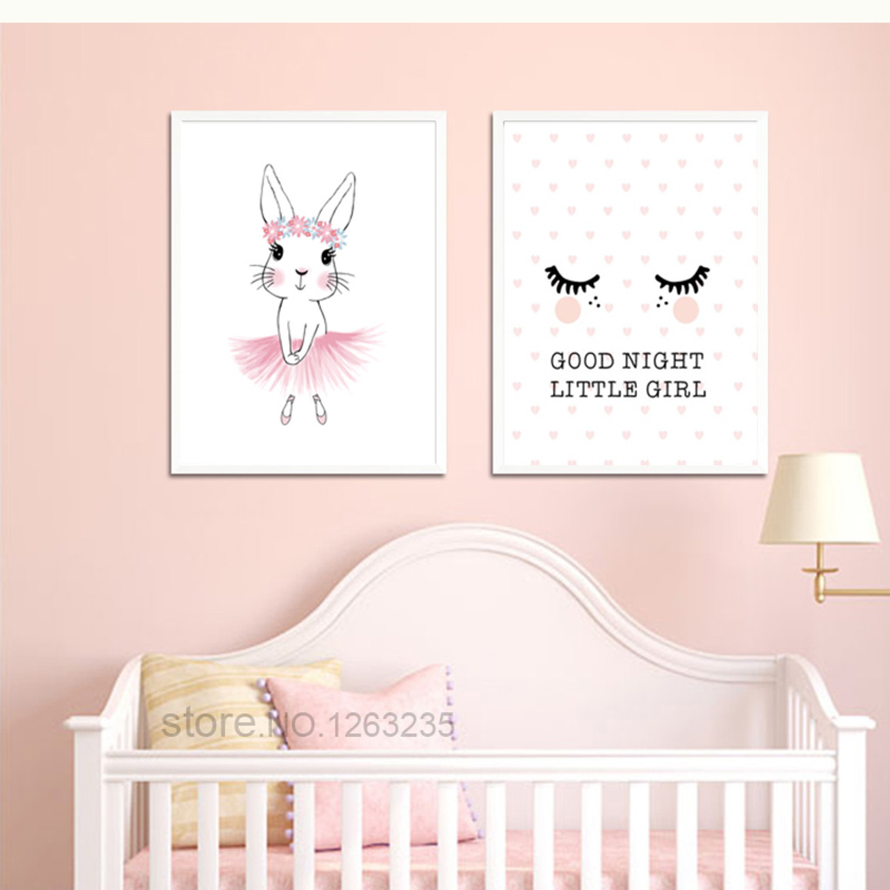 Nordic Style Kids Decoration Girls  Pink Posters  And Prints 