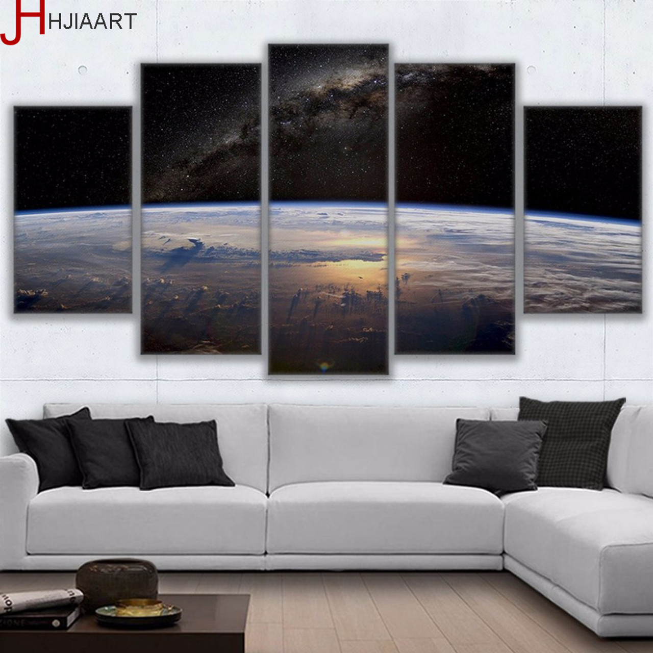 Hjiaart Hd Printed Canvas Framed Living Room Wall Art Posters 5