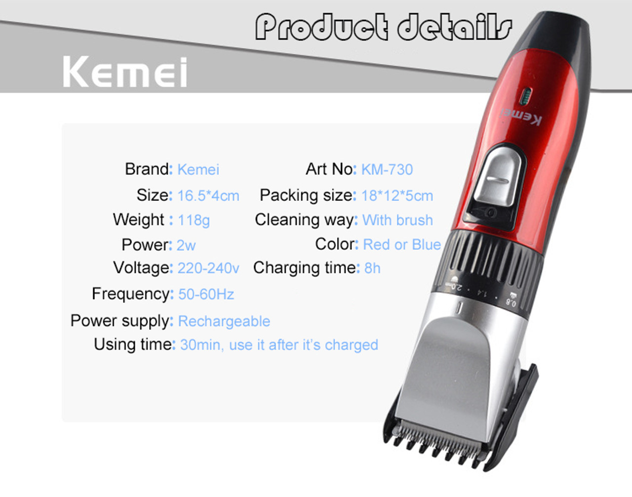 shaving machine clipper sizes