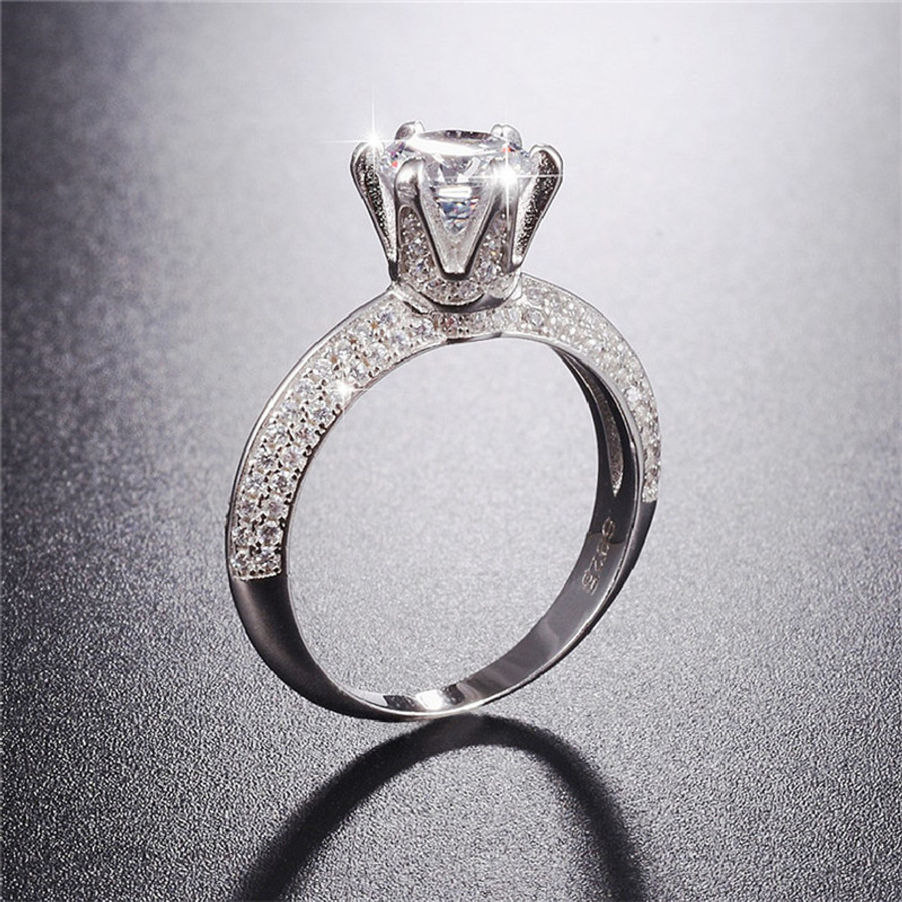 silver diamond ring