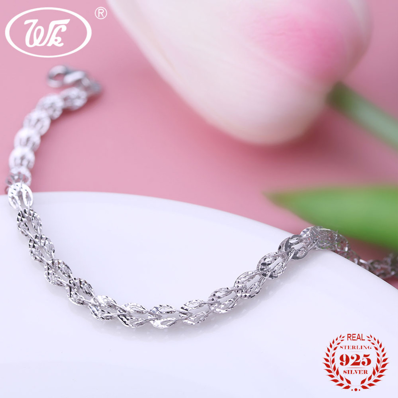 ladies silver chain bracelets