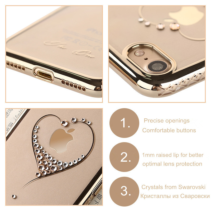 KINGXBAR Capa for iPhone 7 8 Plus Cover Crystals From Swarovski Diamond  Flower Transparent Hard Case for iPhone 8 7 Plus Case|for iphone|case for  phonecapa iphone - AliExpress