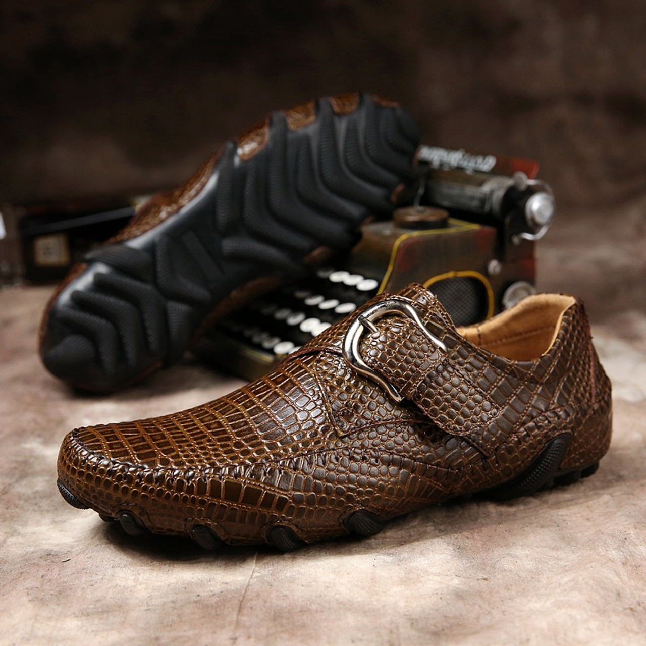 genuine leather loafer shoes for mens