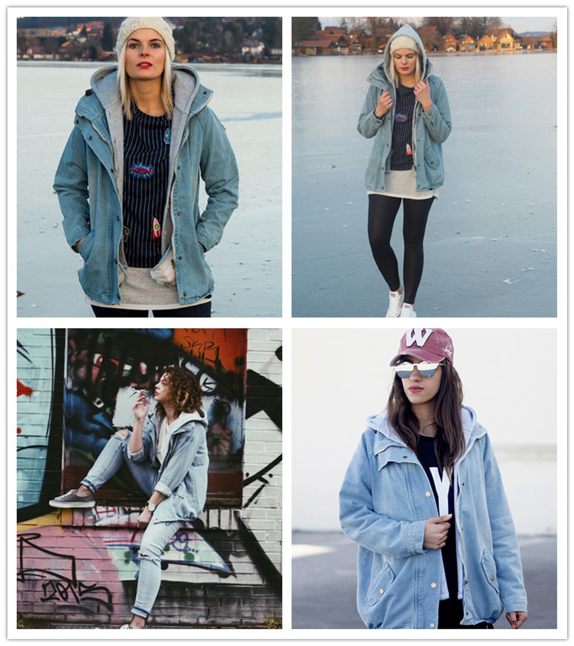 hooded drawstring boyfriend jacket