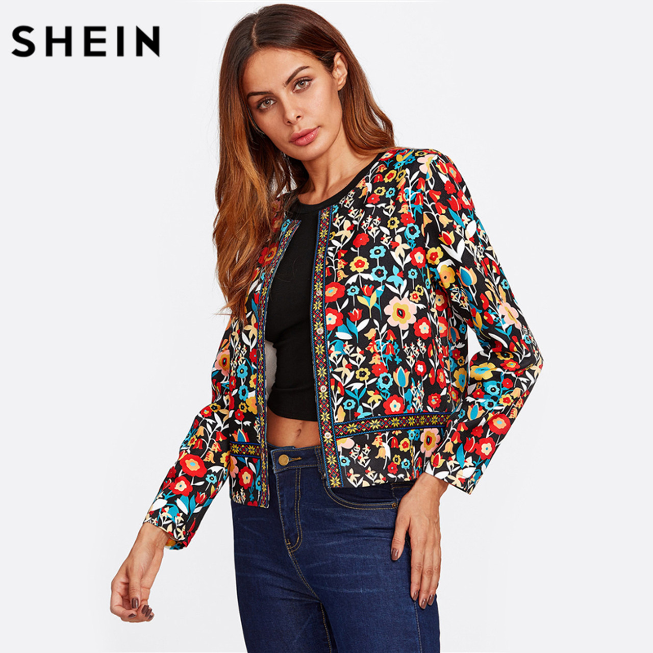 Buy Women's Multicolor Doodle Graphic Printed Jacket Online at Bewakoof