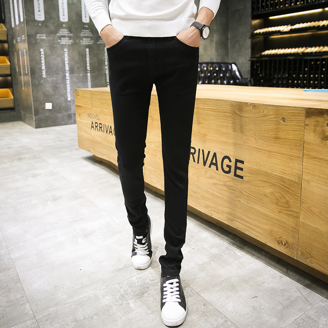 black skinny jeans business casual