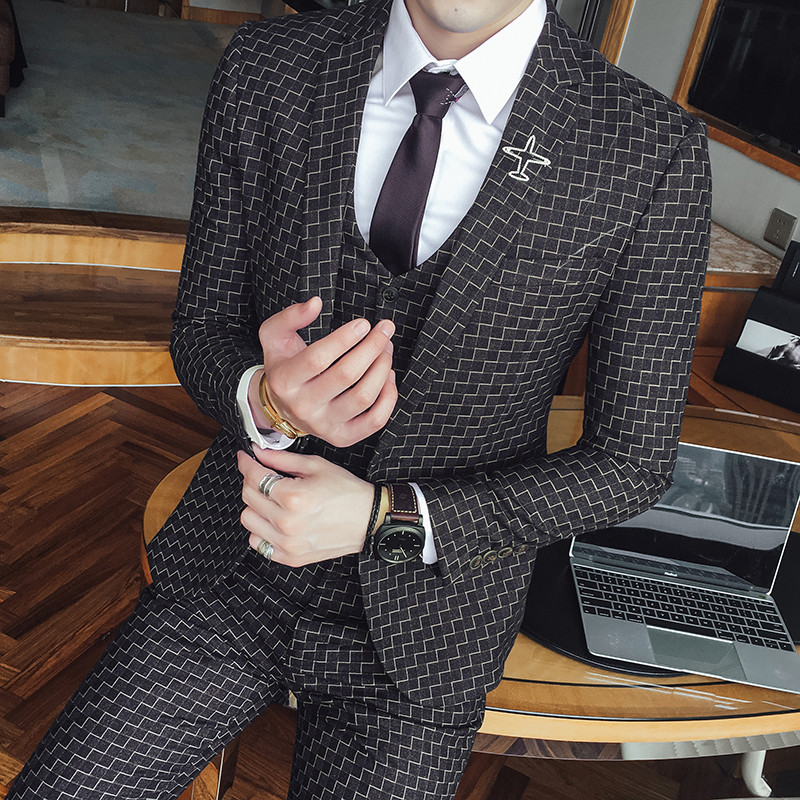 three piece wedding suit