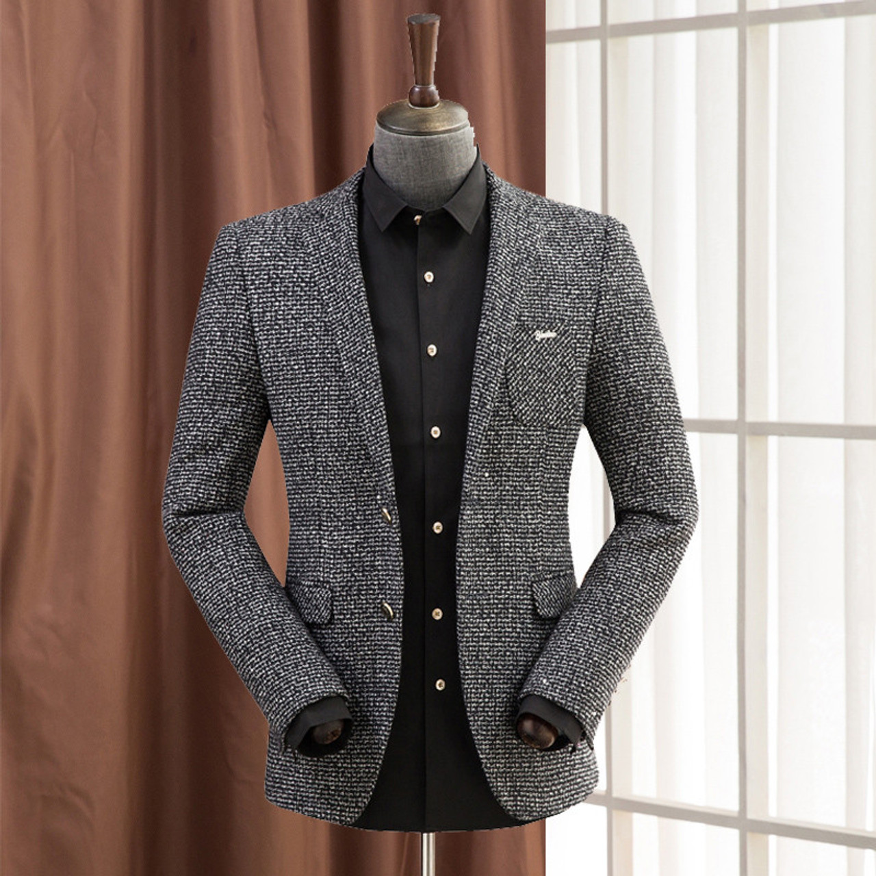 Men' Slim Fit One Button Suit Blazer Jacket Casual Sport Coat - China Suit  and Men Suit price | Made-in-China.com