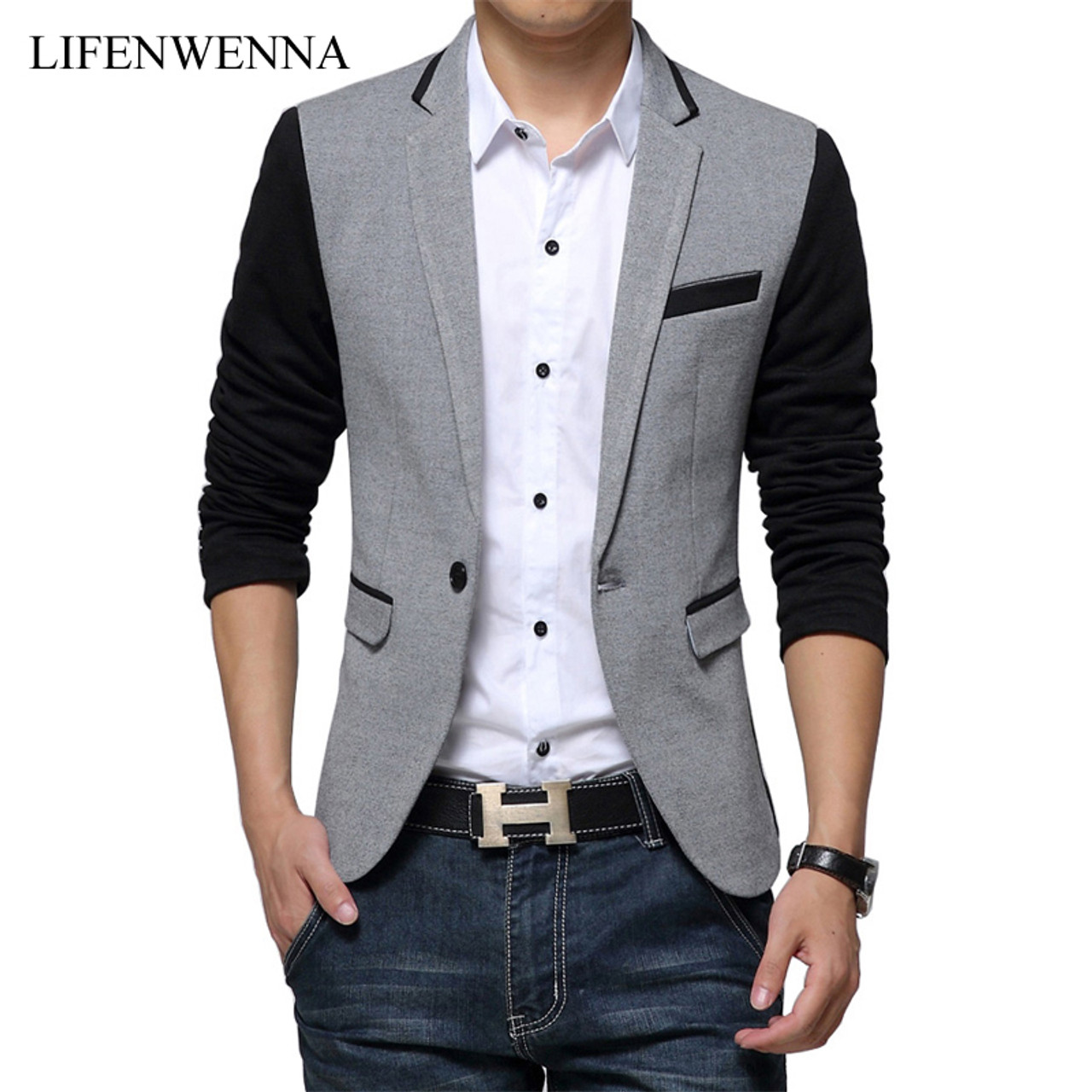 mens casual cotton blazer