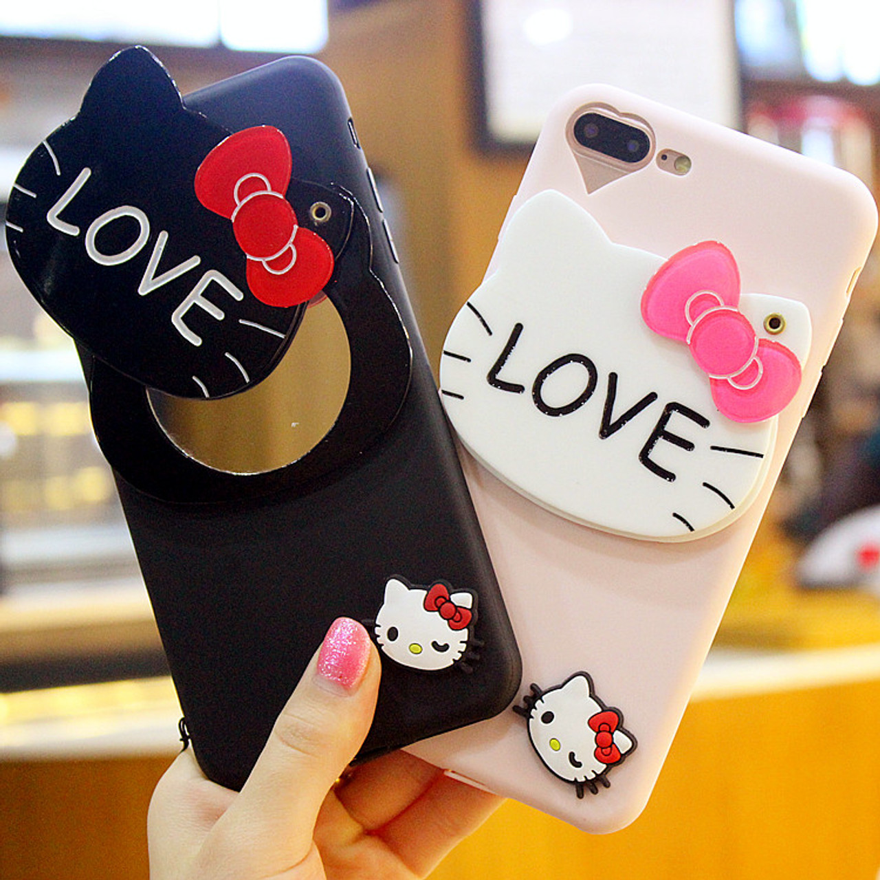 3d Hello Kitty Mirror Phone Cases For Iphone 7 7plus Case Silicone Cartoon Soft Tpu Cute Cover For Iphone 6s 6 Plus 5s Onshopdeals Com