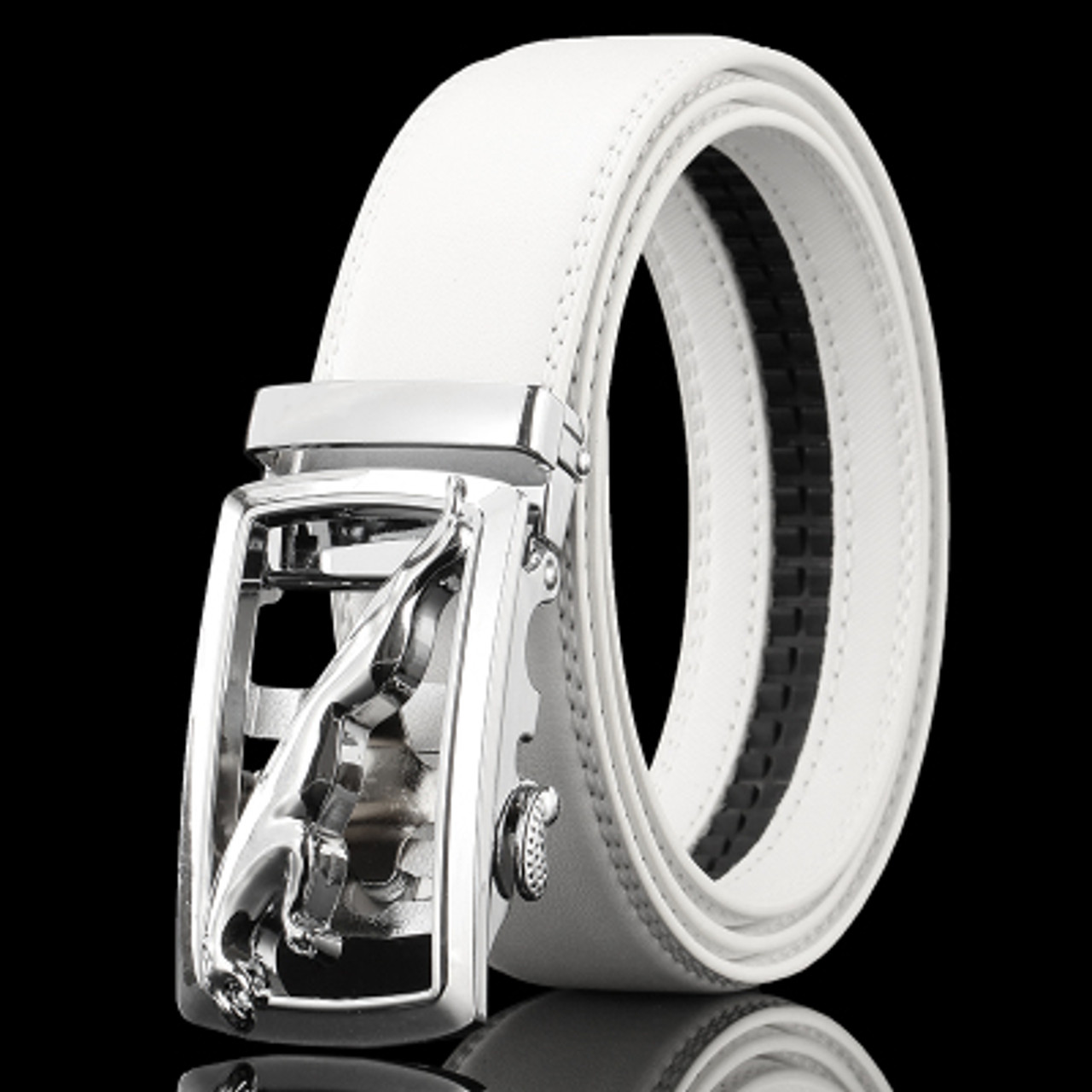 Men Leather Belt Metal Automatic Buckle High Quality Luxury Belts For  Kawasaki Ninja H2 Cowskin PU Strap - AliExpress