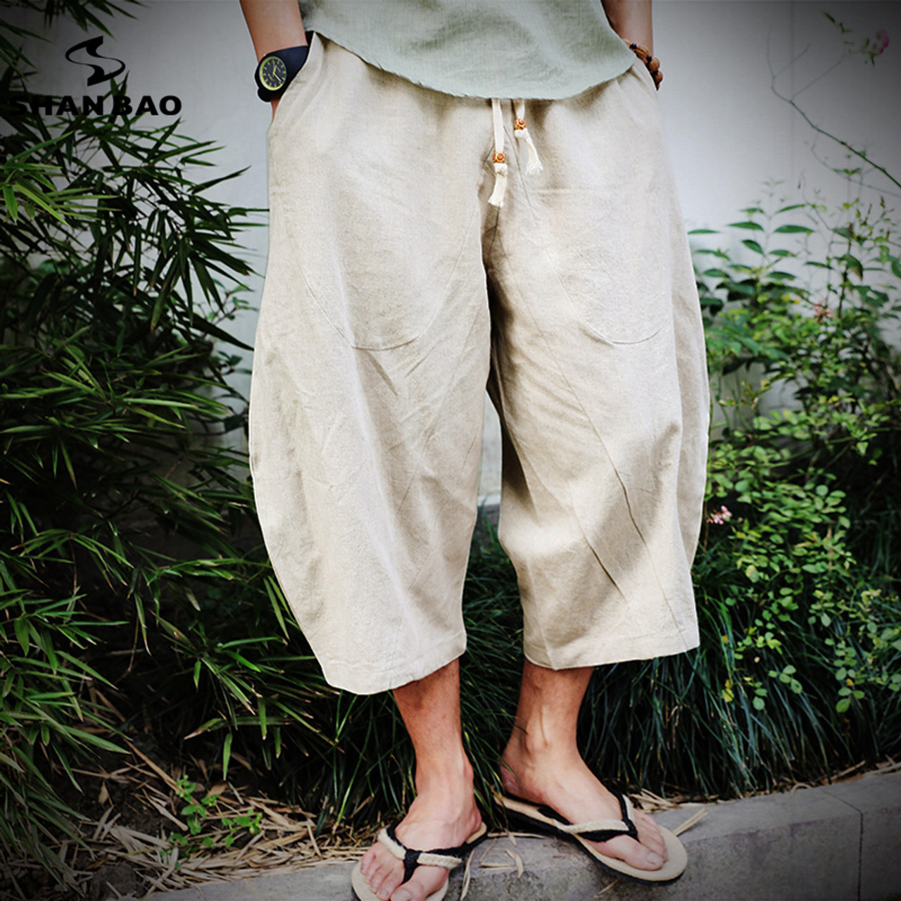 Harem Pant Cotton And Linen Embroidery Pants Loose Chinese Style Trousers   Fruugo IN