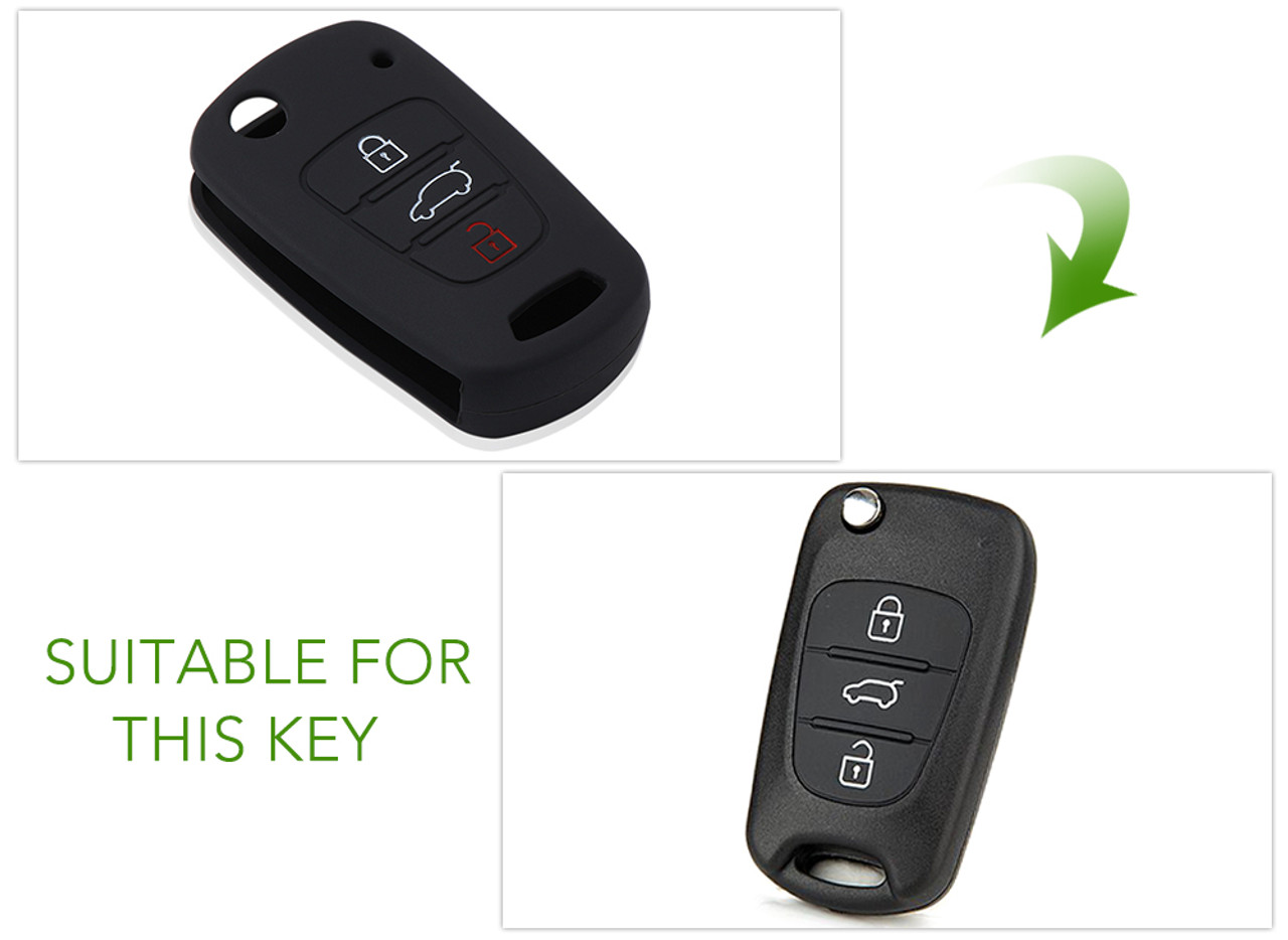 Silicone 3 Button Remote Flip Key Case Fob Cover For Kia Sportage Soul Rio