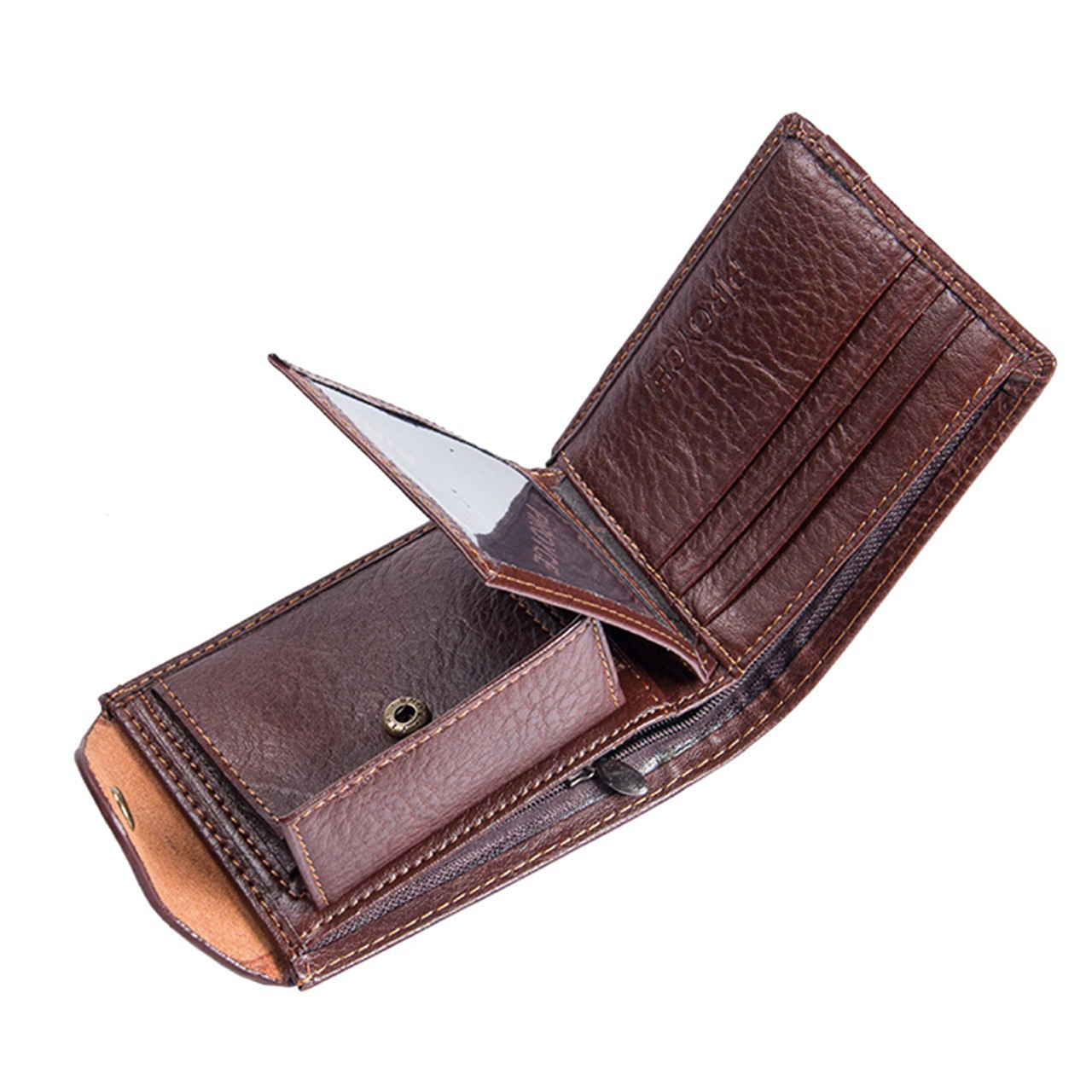 rustic brown money clip men's leather wallet — MUSEUM OUTLETS