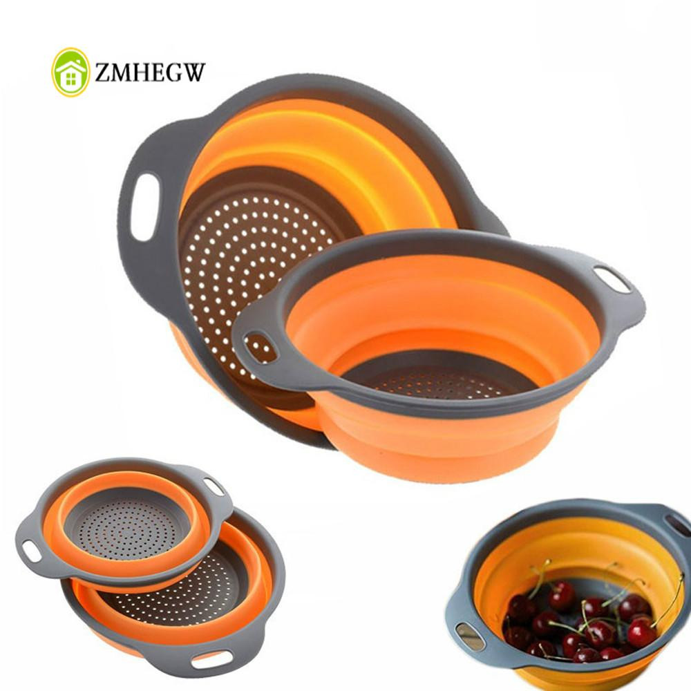 Kitchen Colander Fruit Vegetable Washing Basket Foldable Strainer