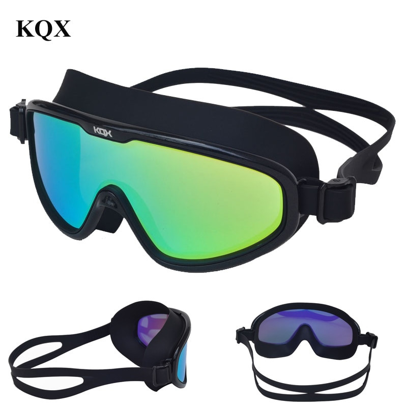 Professional big frame AntiFog UV Swimming glasses silicone Waterproof