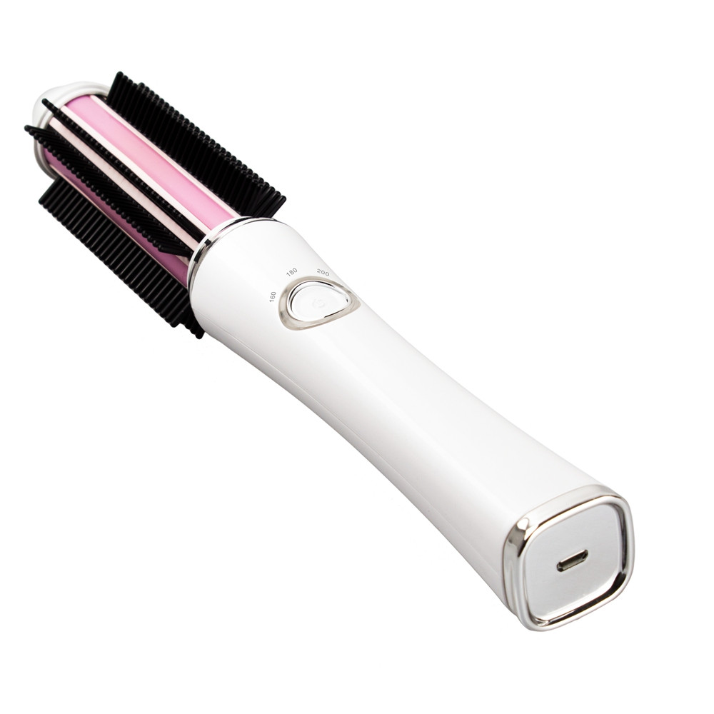 2018 New Portable Hair Curler Brush 2 in 1 Straightener Iron