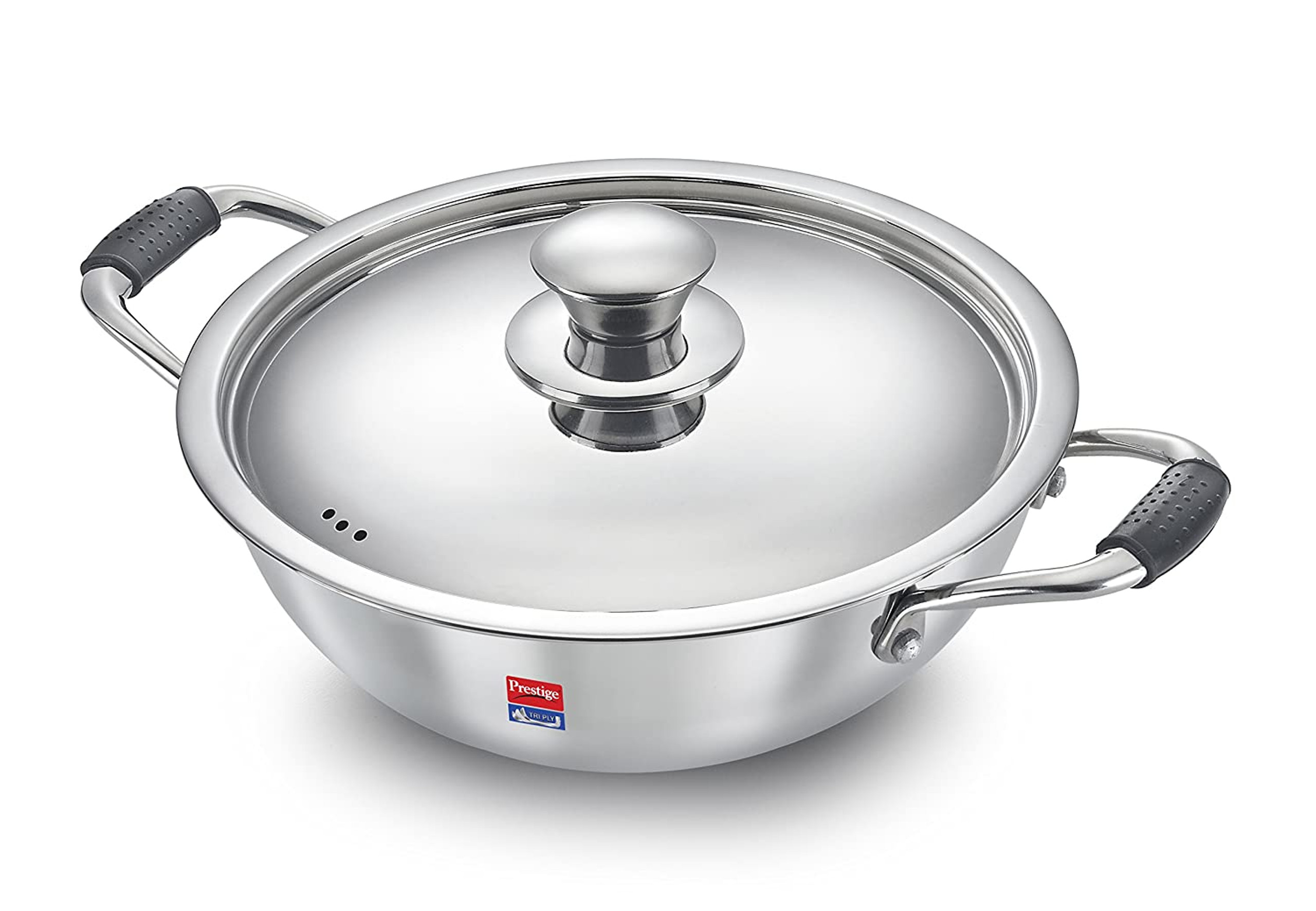 Prestige Induction Base Stainless Steel Kadai 240mm Silver