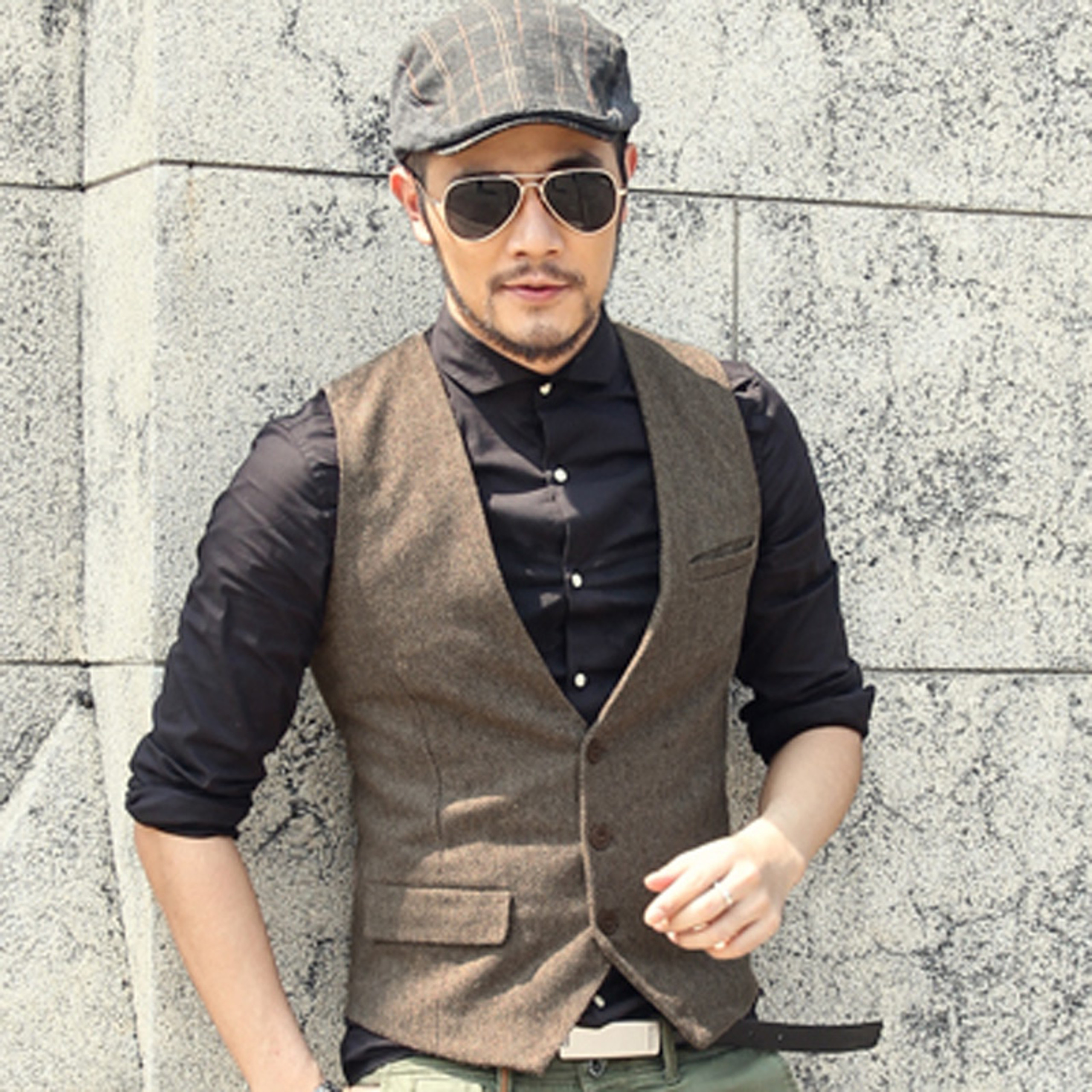 men casual sleeveless jacket coat mens formal waistcoats dress suit ...