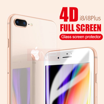 ZNP 4D Curved Full Cover Tempered Glass for iPhone 8 8 Plus 7 6 6s Screen Protector Glass For iPhone 7 6 6s Plus Tempered Glass