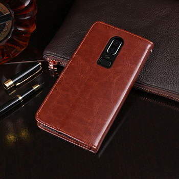 OnePlus 6 Six Case 6.28 inch Luxury Flip PU Leather Wallet Case for One Plus 6 1+6 Cover 6.28" Protective Phone Bags Cover