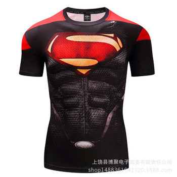 men t-shirt Tights 2018 new Superman/Batman/spider man/captain America /Hulk t shirt compression Fast drying fitness men t shir