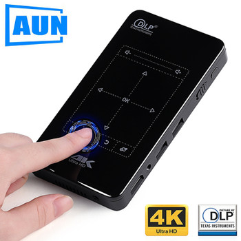 AUN MINI Projector. D7. Android Beamer, Built-in WIFI, Bluetooth, 4,000mAH Battery. HDMI. Support 4K, 1080P, Portable Theater