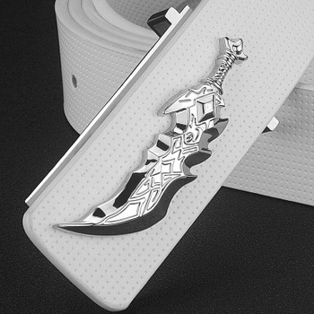 The New Novelty off white belt Knife mens belts designer luxury genuine  leather belt High Quality Cowskin Cinturones Hombre