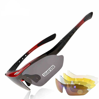 ROCKBROS Polarized Sports Men Sunglasses Cycling Glasses With 5 Lens