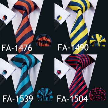 Barry.Wang Designer Men's Ties For Men 22 Colors Ties Set Fashion Woven Neck Tie Hanky Cufflinks Set For Wedding Party Business