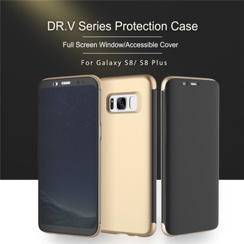 Flip Case for Samsung Galaxy S8 S9 Case DR.V Series Protection Case Full Screen Window Back Cover for Galaxy S8 S9 Plus