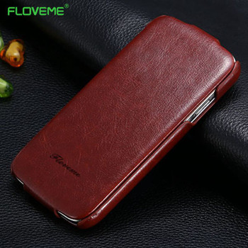 FLOVEME For iPhone 8 7 6 6s Plus 5S SE Case Certical Flip Leather Case For iPhone 6 6s 7 5 5S SE Magnetic Full Cover Pouch Case 