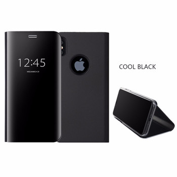 KISSCASE Mirror Flip Case For iPhone 8 7 6 6s Plus X 10 Cases Smart Window View Phone Cover For iPhone 7 6 6s Plus X Accessories