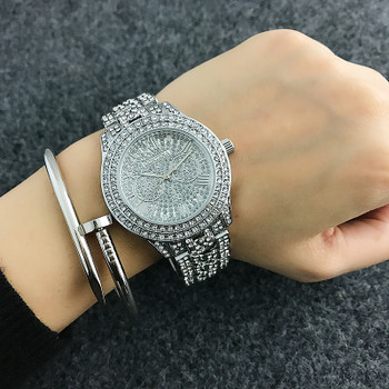 Top Brand Contena Luxury Montre Watch Femme Fashion Ladies Women Rhinestones Full Logo Watches Quartz Mujer Crystal Relojes