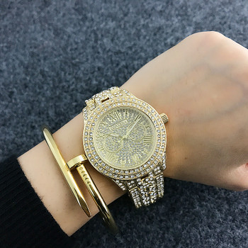 Top Brand Contena Luxury Montre Watch Femme Fashion Ladies Women Rhinestones Full Logo Watches Quartz Mujer Crystal Relojes