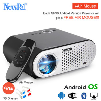 Newpal GP90 UP Mini Projector 3200Lumens Android WiFi Video Projecteur 1.2-5M Throwing Support Full HD 1080P HDMI/USB/AV/VGA 