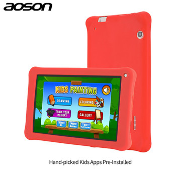 7 inch Kids gift Tablet 16GB/1GB Android 7.0 Aoson M753 Kids Learning Tablet PC with Silicone Case Software Parental Control 