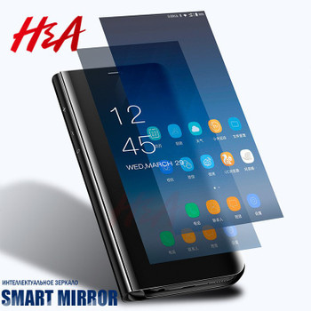 Clear Flip Stand View Smart Mirror Case For Samsung Galaxy S9 S8 Plus S7 S6 Edge Note 8 J3 J5 J7 A3 A5 A7 2018 2017 Case Cover 