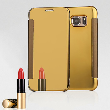 Fashion Flip Mirror Case For Samsung Galaxy S7 S7edge PC Cover Protector Shell View Window Clear for Galaxy S7 Cover