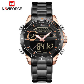 NAVIFORCE New Luxury Men LED Quartz Watch Men's Fashion Military Sport Watches Male Date Digital Analog Clock Relogio Masculino