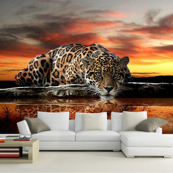 Custom Photo Wall Paper 3D Stereoscopic Animal Leopard Wall Mural Wall Papers Home Decor Living Room Bedroom Backdrop Wallpaper