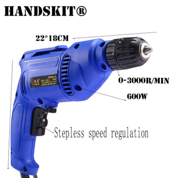 Handskit 220V Electric Drill With Drill Bits Cordless Drill Set Screwdriver Set Rechargeable Screwdriver Power Tools 